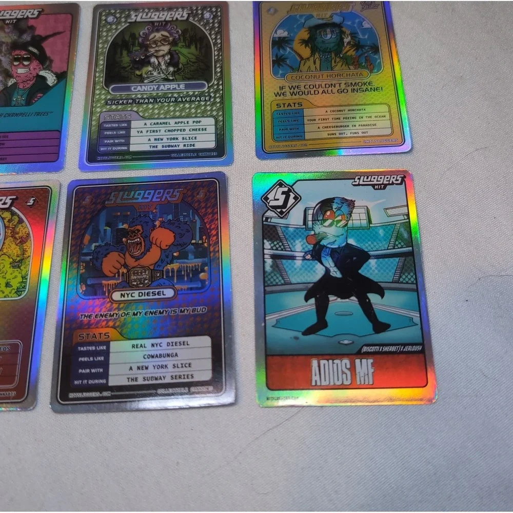 8x Sluggers Hit Collectible Holographic Trading Cards 420